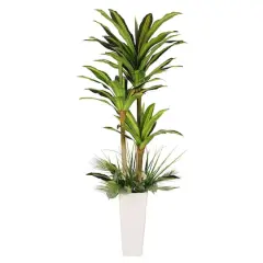 6ft. Artificial Dracaena Fragrans Tree in White Decorative Pot
