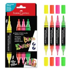 Faber-Castell 4 Color Neon Shake & Paint Acrylic Markers