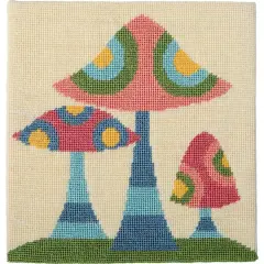8" x 8" Retro Mushrooms Needlepoint Kit by Loops & Threads&reg;
