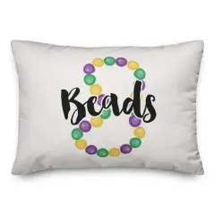 Beads & Bling Mardi Gras Throw Pillow