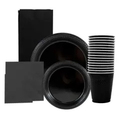 JAM Paper Party Tableware Assortment Pack Black