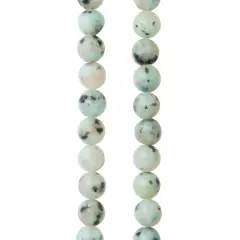 White Kiwi Stone Round Beads, 8mm by Bead Landing&trade;