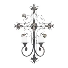 Black Iron French Country Wall Decor, 24" x 16" x 6"