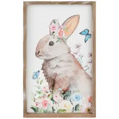 Easter Bunny with Flowers Framed Wall D&eacute;cor
