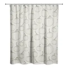 White Pumpkin Shower Curtain