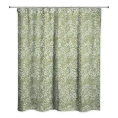 Dainty Floral Shower Curtain Green
