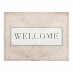 Welcome Plus Cotton Twill Placemat Blue/Blush