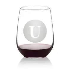 Hortense B. Hewitt Co. Circle Monogram Stemless Wine Glass U