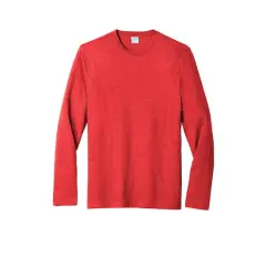 Port & Company&reg; Fan Favorite&trade; Long Sleeve Blend T-Shirt Bright Red Heather