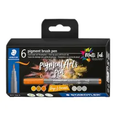STAEDTLER&reg; Pigments Arts Brush Pen Set Greys and Caramels