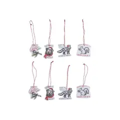 Hello Honey&reg; 8 Pack 5.25" Christmas Animal Sentiment Ornaments/Gift Tags