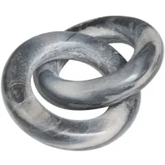 6" Black Marble Geometric Link Chain Sculpture