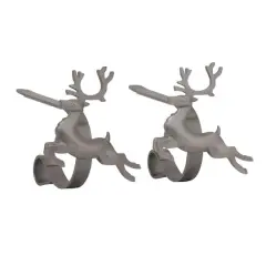 Original MantleClip&reg; Pewter Reindeer Icons Stocking Holders, 2ct.