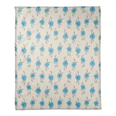 Blue Blooms 50" x 60" Coral Fleece Blanket
