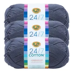 3 Pack Lion Brand&reg; 24/7 Cotton&reg; Yarn Denim
