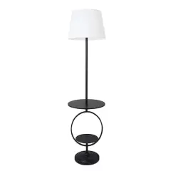 Elegant Designs&trade; 5ft. Black End Table Dual Shelf Decorative Floor Lamp
