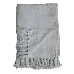 Hello Honey&reg; Gray-Blue Moroccan Designs & Fringe Throw Blanket