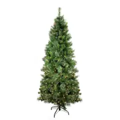 6.5ft. Pre-Lit Mixed Cashmere Pine Artificial Christmas Tree, Clear Lights