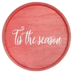 Elegant Designs&trade; 13.8" Round Tis the Season Serving Tray with Handles
