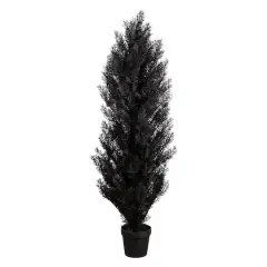 4ft. UV Resistant Artificial Halloween Black Cedar Tree (Indoor/Outdoor)