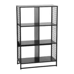 Household Essentials Trellis 6 Compartment Storage Bookshelf Black