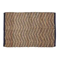 DII&reg; French Blue with Natural Jute Chevron Hand-Loomed Rug, 2ft. x 3ft.