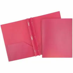 JAM Paper Plastic 2 Pocket POP Folders with Clasps, 12ct. Fuchsia Pink