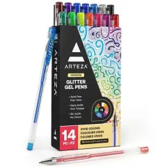 Arteza&reg; 14 Color Glitter Gel Pen Set