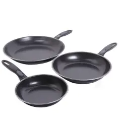 Gibson Home&reg; Aventura 3-Piece Black Frying Pan Set