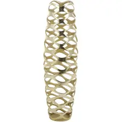 Gold Aluminum Geometric Tall Cutout Vase