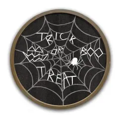 20" Trick or Treat Spider Web Framed Wall Art Brown Frame