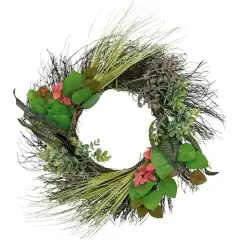 22" Wheat, Eucalyptus & Twig Wreath