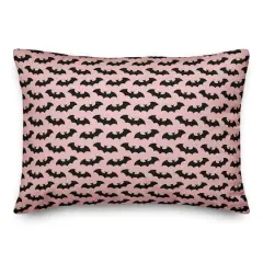 Pink & Black Bat Throw Pillow