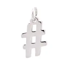 Sterling Silver Number Charm by Bead Landing&trade; Hashtag