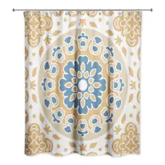 Blue and Yellow Mandala 71" x 74" Shower Curtain