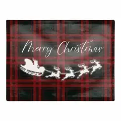 Plaid Santa's Sleigh Cotton Twill Placemat