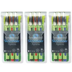 Schneider&reg; Xpress 0.8mm Fiber Tip Fineliner Pen Set, 3ct.