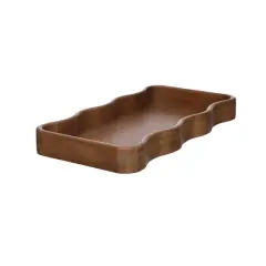 15.75" Brown Wave Wood Tray by Ashland&reg;