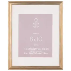 Aspect 8" x 10" Gold Narrow Frame with Mat by Studio D&eacute;cor&reg;