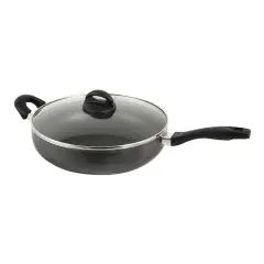 Oster Clairborne 12" Charcoal Gray Aluminum Saut&eacute; Pan with Lid
