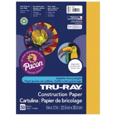Pacon&reg; Tru-Ray&reg; 9" x 12" Construction Paper, 50 Sheets Gold