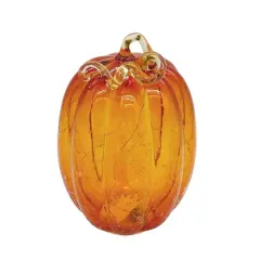 9" Orange Lighted Glass Pumpkin by Ashland&reg;