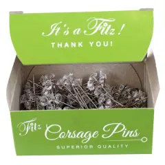 Fitz 3/4" Clear Diamond-Style Petite Corsage Pins, 100ct.
