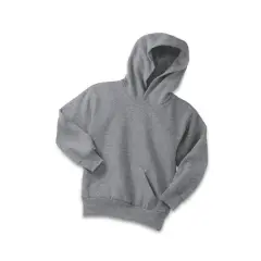 Port & Company&reg; Neutrals Youth Core Fleece Pullover Hooded Sweatshirt Athletic Heather