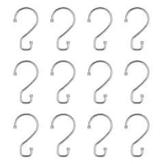 Bath Bliss Chrome 12 Piece S-Hook Shower Curtain Rings