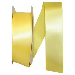 JAM Paper 1.5" x 50yd. Single Face Satin Ribbon Lemon