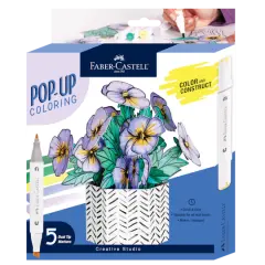 Faber-Castell&reg; Pop Up Coloring Pansy Bouquet Kit