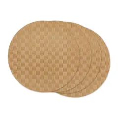 DII&reg; Reversible Round Basket Weave Woven Placemats, 4ct. Natural
