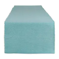 DII&reg; 108" Aqua & White 2-Tone Ribbed Table Runner
