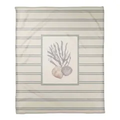 Scallop and Olive Shell 50" x 60" Coral Fleece Blanket